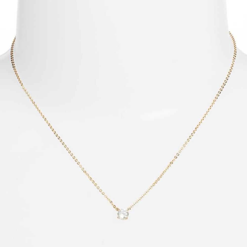 Nordstrom Cubic Zirconia Pendant Necklace 14k-gold Plate NWT